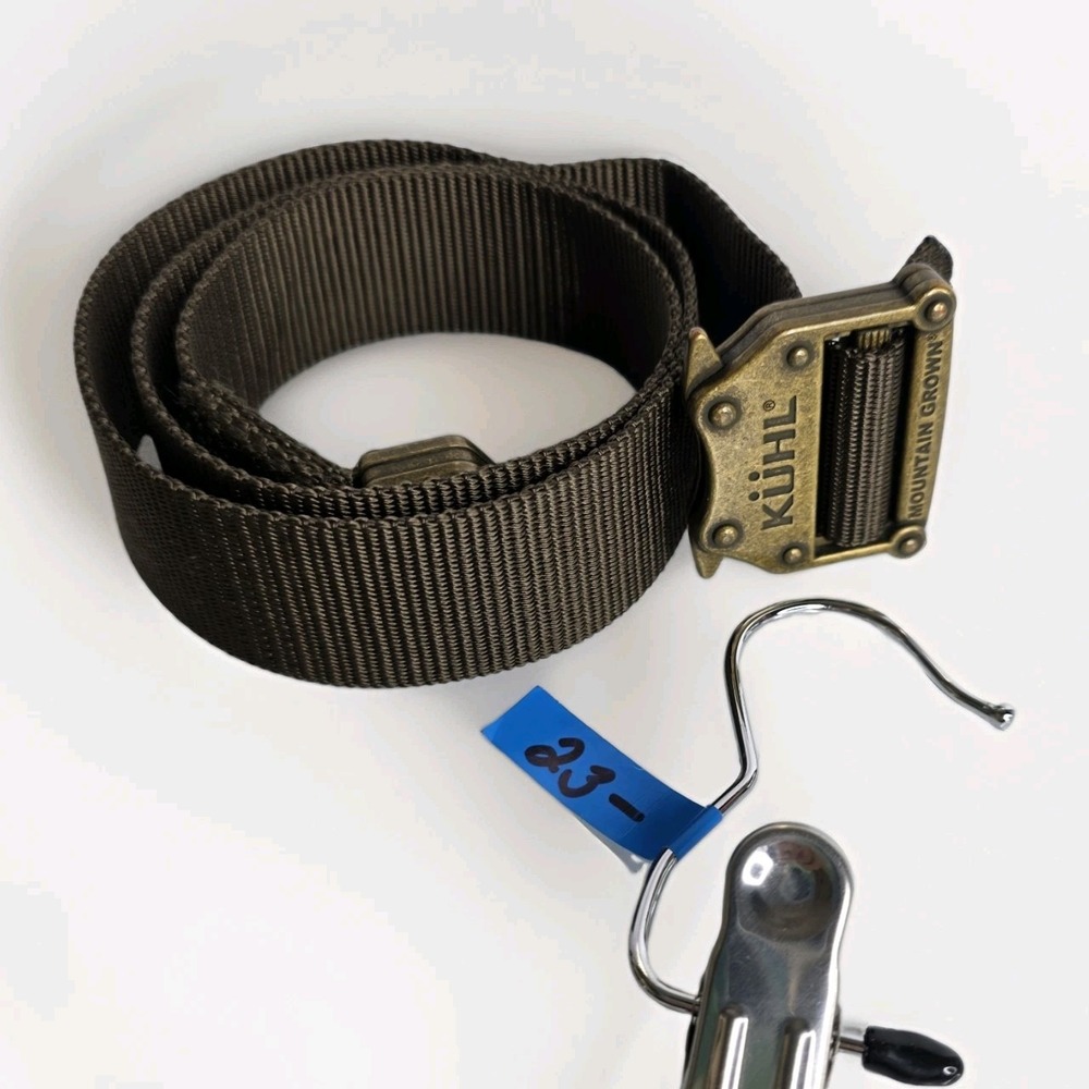 Kuhl Raid Belt Mens Medium 32 inch Brown Nylon Brass Quick Release Adjustable